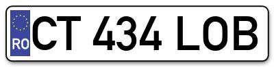 Placuta inmatriculare numar auto  CT-434-LOB, CT 434 LOB, CT434LOB