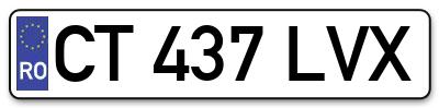 Placuta inmatriculare numar auto  CT-437-LVX, CT 437 LVX, CT437LVX