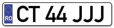 Placuta inmatriculare numar auto  CT-44-JJJ, CT 44 JJJ, CT44JJJ