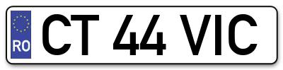Placuta inmatriculare numar auto  CT-44-VIC, CT 44 VIC, CT44VIC