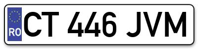 Placuta inmatriculare numar auto  CT-446-JVM, CT 446 JVM, CT446JVM