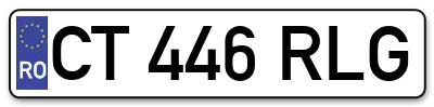 Placuta inmatriculare numar auto  CT-446-RLG, CT 446 RLG, CT446RLG