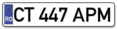 Placuta inmatriculare numar auto  CT-447-APM, CT 447 APM, CT447APM