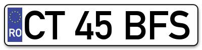 Placuta inmatriculare numar auto  CT-45-BFS, CT 45 BFS, CT45BFS