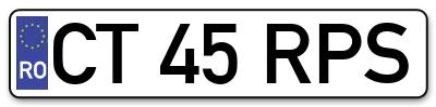 Placuta inmatriculare numar auto  CT-45-RPS, CT 45 RPS, CT45RPS