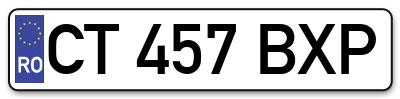 Placuta inmatriculare numar auto  CT-457-BXP, CT 457 BXP, CT457BXP