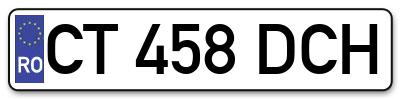 Placuta inmatriculare numar auto  CT-458-DCH, CT 458 DCH, CT458DCH