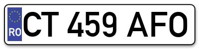 Placuta inmatriculare numar auto  CT-459-AFO, CT 459 AFO, CT459AFO