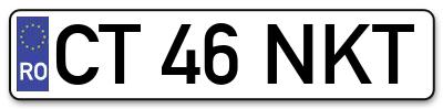 Placuta inmatriculare numar auto  CT-46-NKT, CT 46 NKT, CT46NKT