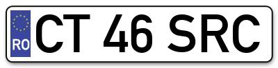 Placuta inmatriculare numar auto  CT-46-SRC, CT 46 SRC, CT46SRC