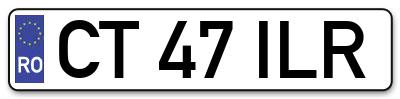 Placuta inmatriculare numar auto  CT-47-ILR, CT 47 ILR, CT47ILR
