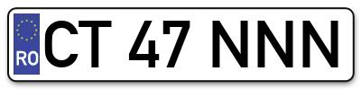 Placuta inmatriculare numar auto  CT-47-NNN, CT 47 NNN, CT47NNN