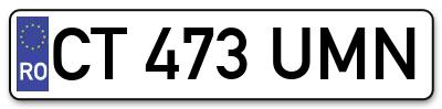 Placuta inmatriculare numar auto  CT-473-UMN, CT 473 UMN, CT473UMN