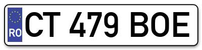 Placuta inmatriculare numar auto  CT-479-BOE, CT 479 BOE, CT479BOE