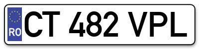 Placuta inmatriculare numar auto  CT-482-VPL, CT 482 VPL, CT482VPL