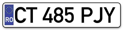 Placuta inmatriculare numar auto  CT-485-PJY, CT 485 PJY, CT485PJY