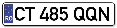 Placuta inmatriculare numar auto  CT-485-QQN, CT 485 QQN, CT485QQN