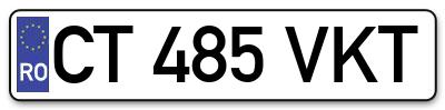 Placuta inmatriculare numar auto  CT-485-VKT, CT 485 VKT, CT485VKT