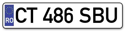 Placuta inmatriculare numar auto  CT-486-SBU, CT 486 SBU, CT486SBU