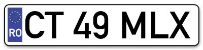 Placuta inmatriculare numar auto  CT-49-MLX, CT 49 MLX, CT49MLX