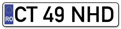 Placuta inmatriculare numar auto  CT-49-NHD, CT 49 NHD, CT49NHD