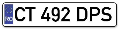 Placuta inmatriculare numar auto  CT-492-DPS, CT 492 DPS, CT492DPS