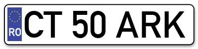 Placuta inmatriculare numar auto  CT-50-ARK, CT 50 ARK, CT50ARK