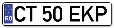 Placuta inmatriculare numar auto  CT-50-EKP, CT 50 EKP, CT50EKP