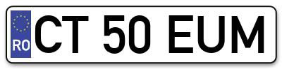 Placuta inmatriculare numar auto  CT-50-EUM, CT 50 EUM, CT50EUM