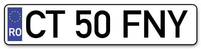 Placuta inmatriculare numar auto  CT-50-FNY, CT 50 FNY, CT50FNY