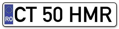 Placuta inmatriculare numar auto  CT-50-HMR, CT 50 HMR, CT50HMR