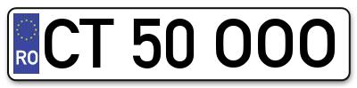 Placuta inmatriculare numar auto  CT-50-OOO, CT 50 OOO, CT50OOO
