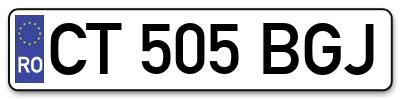 Placuta inmatriculare numar auto  CT-505-BGJ, CT 505 BGJ, CT505BGJ