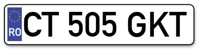Placuta inmatriculare numar auto  CT-505-GKT, CT 505 GKT, CT505GKT
