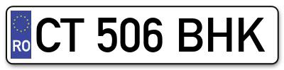 Placuta inmatriculare numar auto  CT-506-BHK, CT 506 BHK, CT506BHK