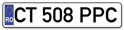 Placuta inmatriculare numar auto  CT-508-PPC, CT 508 PPC, CT508PPC