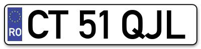 Placuta inmatriculare numar auto  CT-51-QJL, CT 51 QJL, CT51QJL