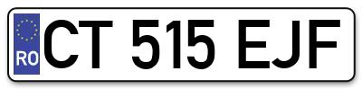 Placuta inmatriculare numar auto  CT-515-EJF, CT 515 EJF, CT515EJF