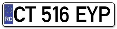 Placuta inmatriculare numar auto  CT-516-EYP, CT 516 EYP, CT516EYP