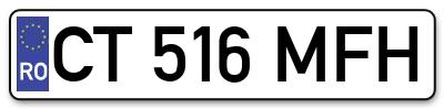 Placuta inmatriculare numar auto  CT-516-MFH, CT 516 MFH, CT516MFH