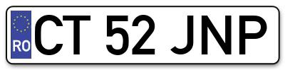 Placuta inmatriculare numar auto  CT-52-JNP, CT 52 JNP, CT52JNP