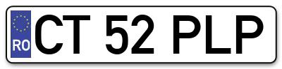 Placuta inmatriculare numar auto  CT-52-PLP, CT 52 PLP, CT52PLP
