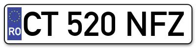 Placuta inmatriculare numar auto  CT-520-NFZ, CT 520 NFZ, CT520NFZ