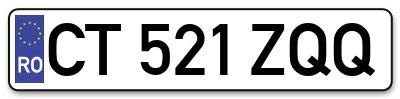 Placuta inmatriculare numar auto  CT-521-ZQQ, CT 521 ZQQ, CT521ZQQ