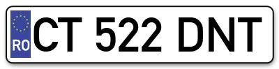 Placuta inmatriculare numar auto  CT-522-DNT, CT 522 DNT, CT522DNT