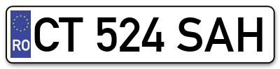 Placuta inmatriculare numar auto  CT-524-SAH, CT 524 SAH, CT524SAH