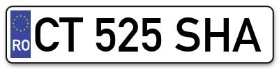 Placuta inmatriculare numar auto  CT-525-SHA, CT 525 SHA, CT525SHA