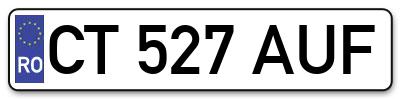 Placuta inmatriculare numar auto  CT-527-AUF, CT 527 AUF, CT527AUF
