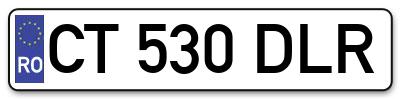 Placuta inmatriculare numar auto  CT-530-DLR, CT 530 DLR, CT530DLR