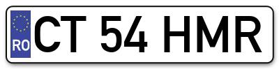 Placuta inmatriculare numar auto  CT-54-HMR, CT 54 HMR, CT54HMR
